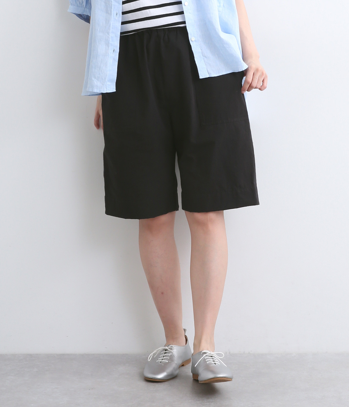 【made in japan】コットン ショートパンツ(ブラック-ONESIZE)