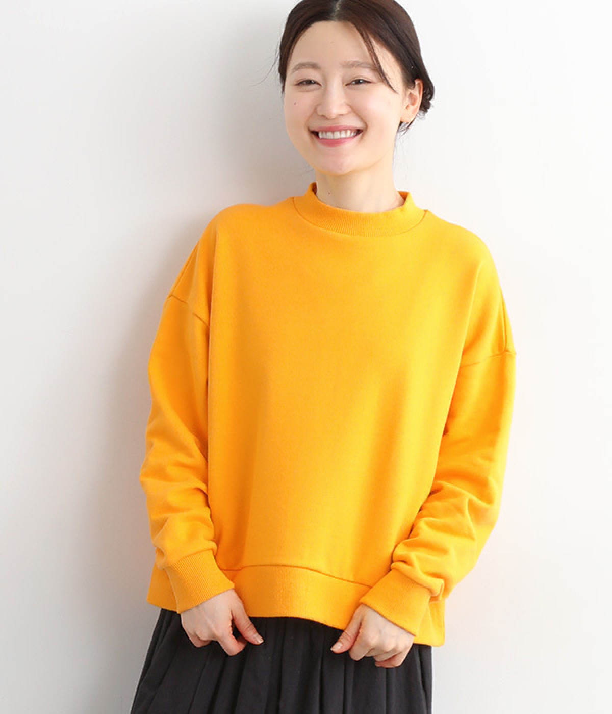コットン ベーシックスウェットシャツ(イエロー-ONESIZE)