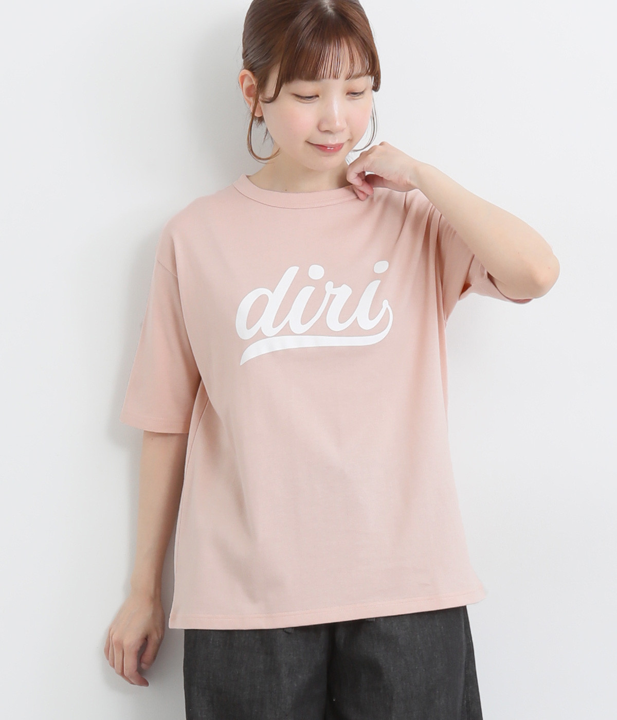 【made in japan】プリントTEE　diri(スモークピンク-ONESIZE)