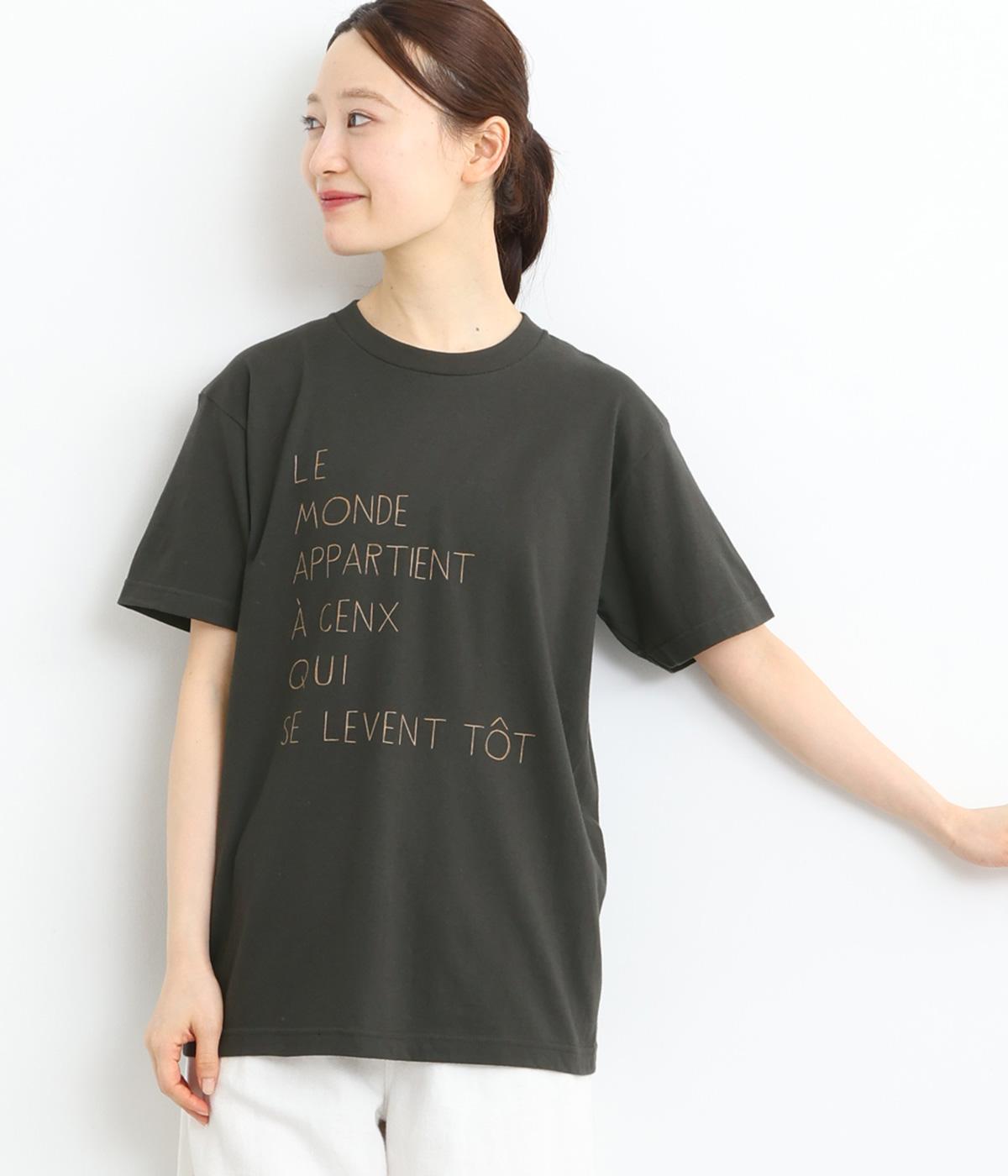 プリントTシャツ（LE MONDE…）(ブラック-ONESIZE)