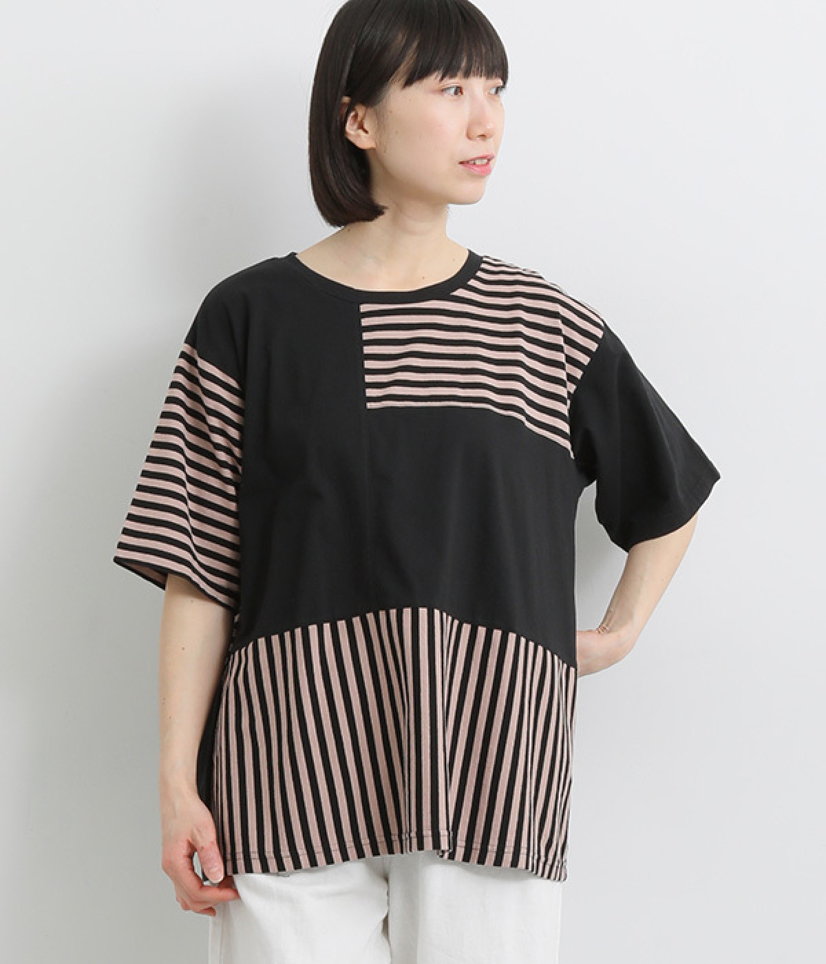 コットン重さ比べ刺繍T(ブラック-ONESIZE)