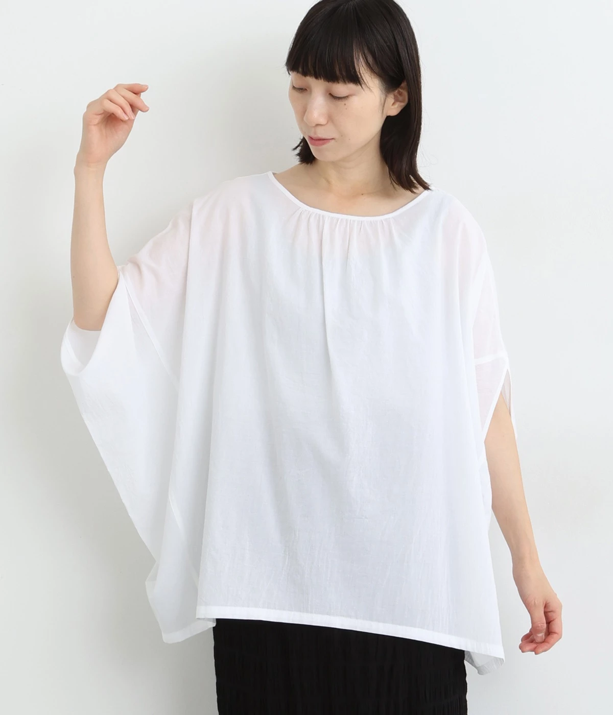 サンドウォッシュ2wayバンザイポンチョ(オフホワイト-ONESIZE)
