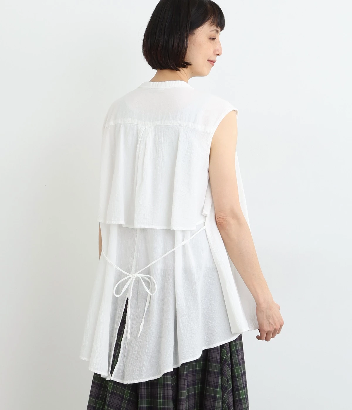 しわボイルバックレイヤードチュニック(オフ-ONESIZE)