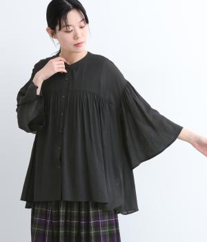 ヴィンテージボイルギャザーフレアスリーブチュニック(スミクロ-ONESIZE)