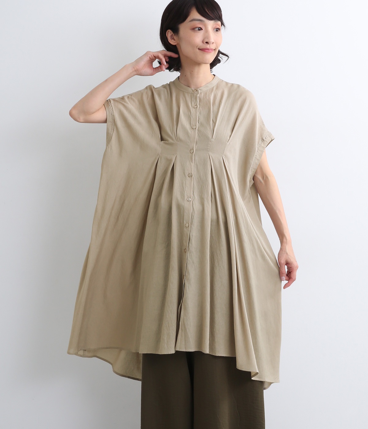ヴィンテージボイルフレンチタックワンピース(オフ-ONESIZE)