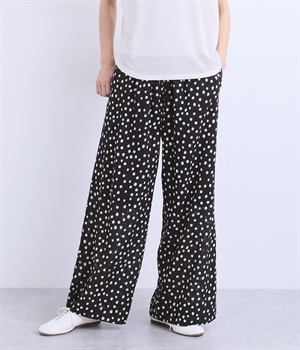 VOILドットプリントワイドパンツ