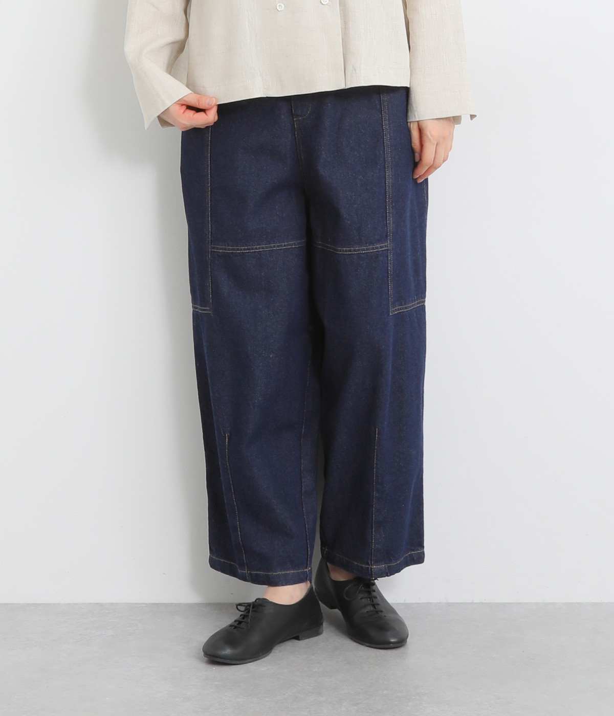 10ozデニム バルーンパンツ(インディゴ-ONESIZE)