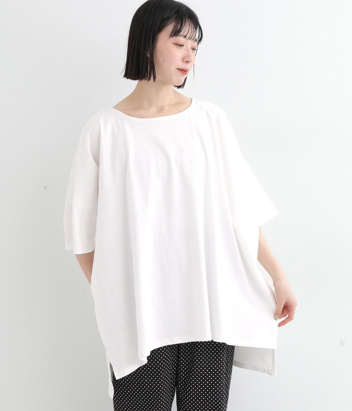 16SOE天竺バイオウォッシュスクエアTシャツ(オフホワイト-ONESIZE)