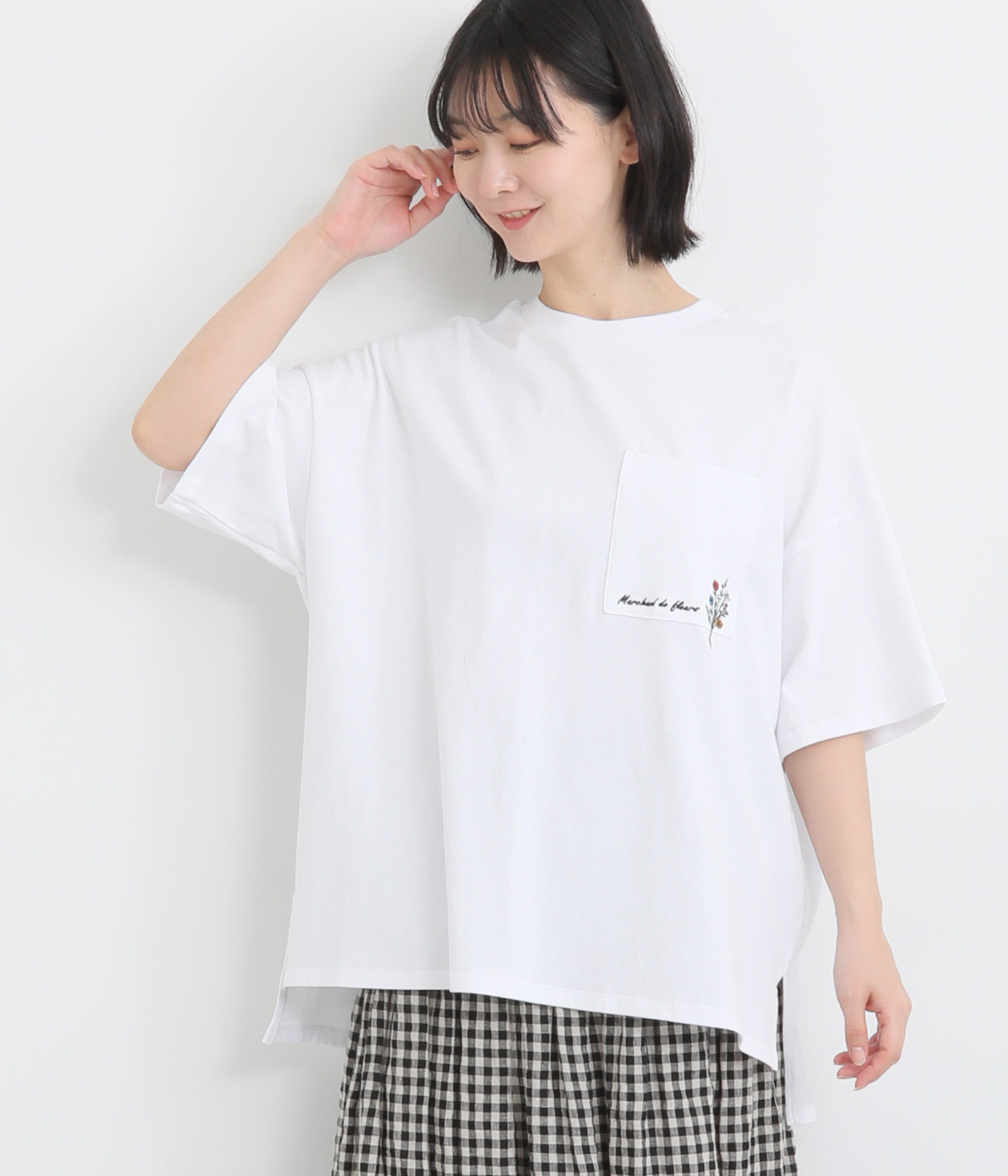 160E天竺 アソート刺繍T(ホワイト-ONESIZE)