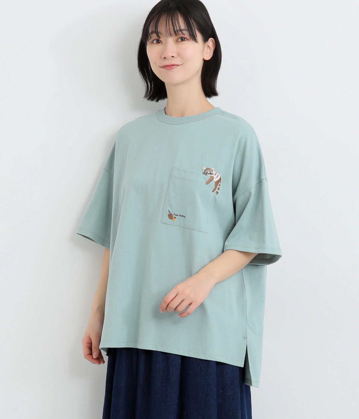 160E天竺 アソート刺繍T(ミント-ONESIZE)