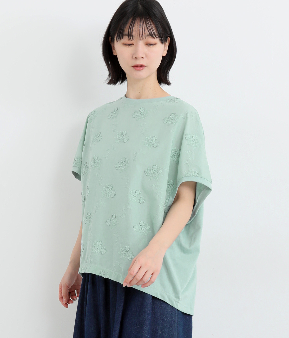 ３D刺繍バンザイTシャツ(ミント-ONESIZE)