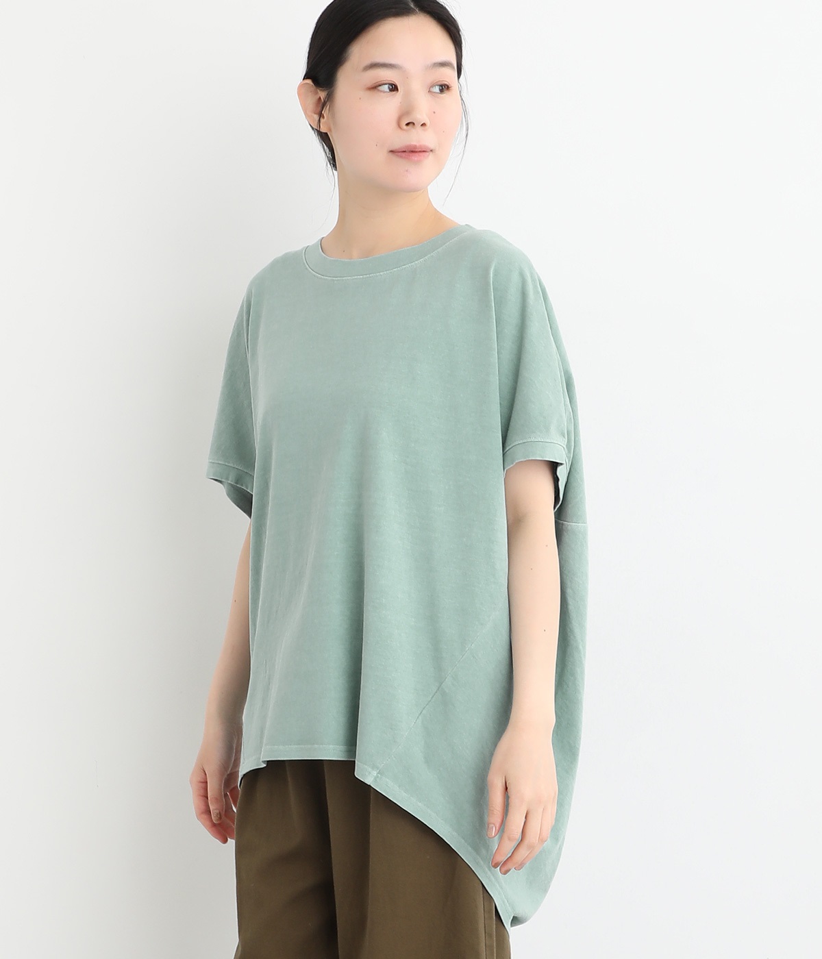 １６SOE天竺ピグメントバイオコクーンTシャツ(ミント-ONESIZE)