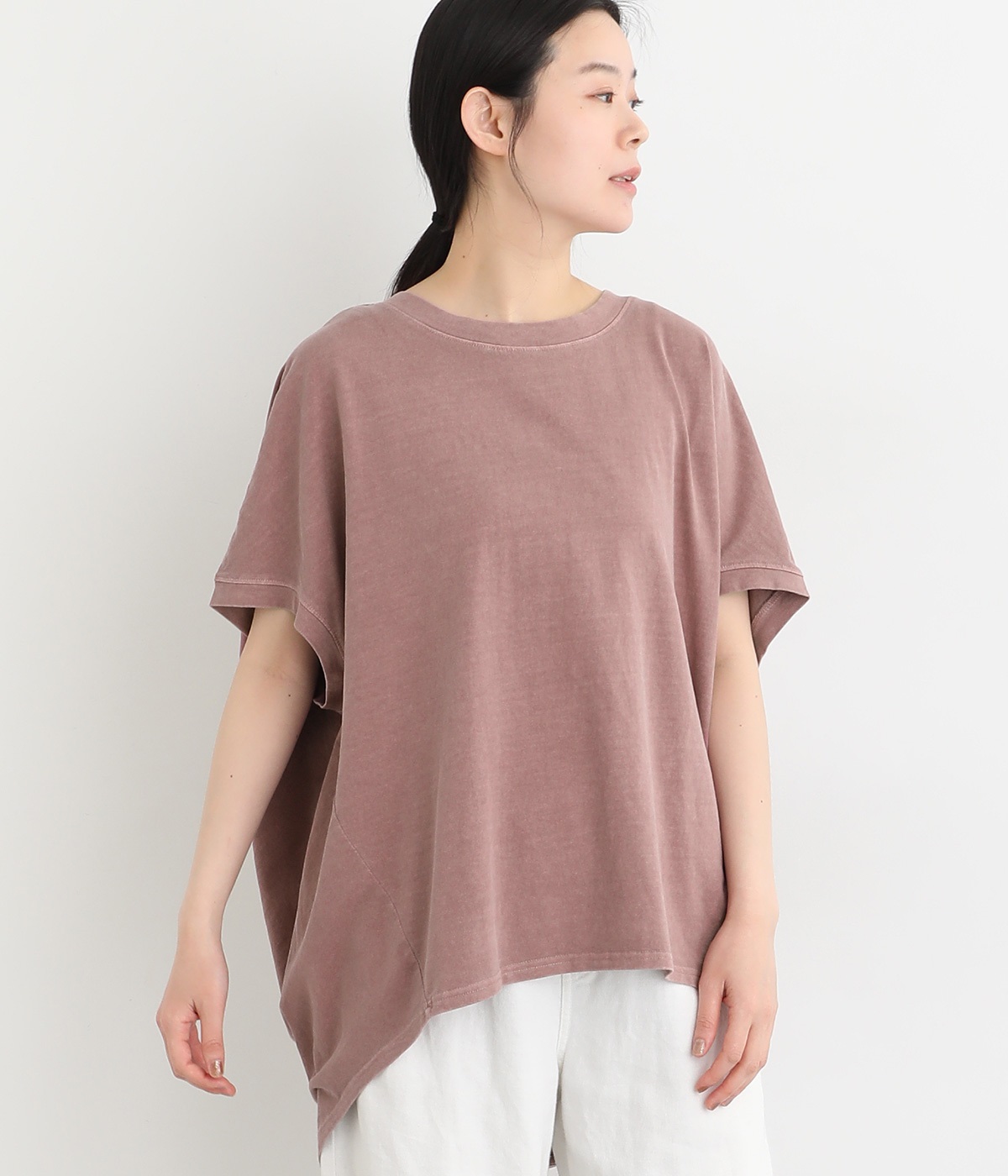 １６SOE天竺ピグメントバイオコクーンTシャツ(ピンク-ONESIZE)