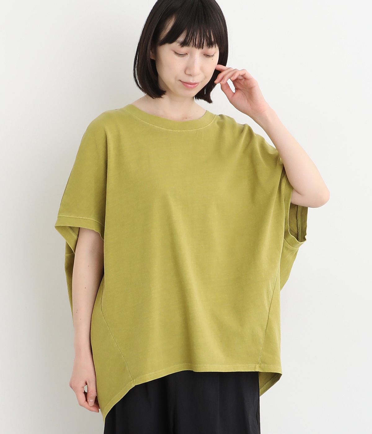 １６SOE天竺ピグメントバイオコクーンTシャツ(イエロー-ONESIZE)