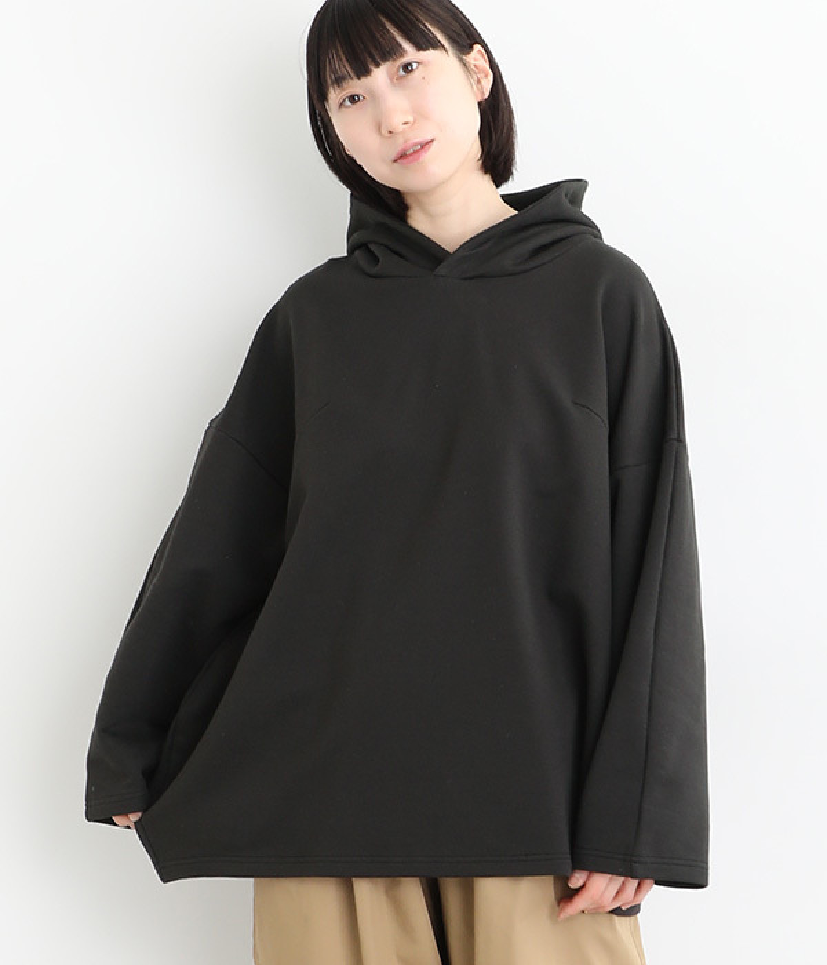 コットンインレイボールパーカ(ブラック-ONESIZE)