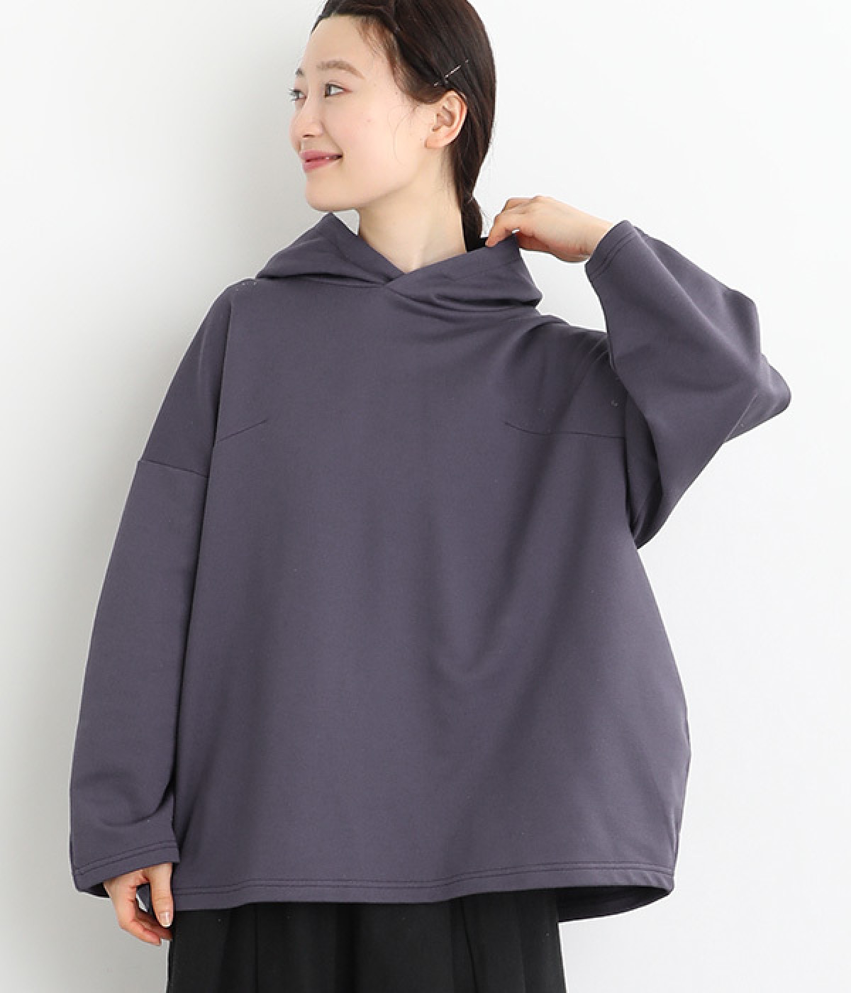 コットンインレイボールパーカ(パープル-ONESIZE)