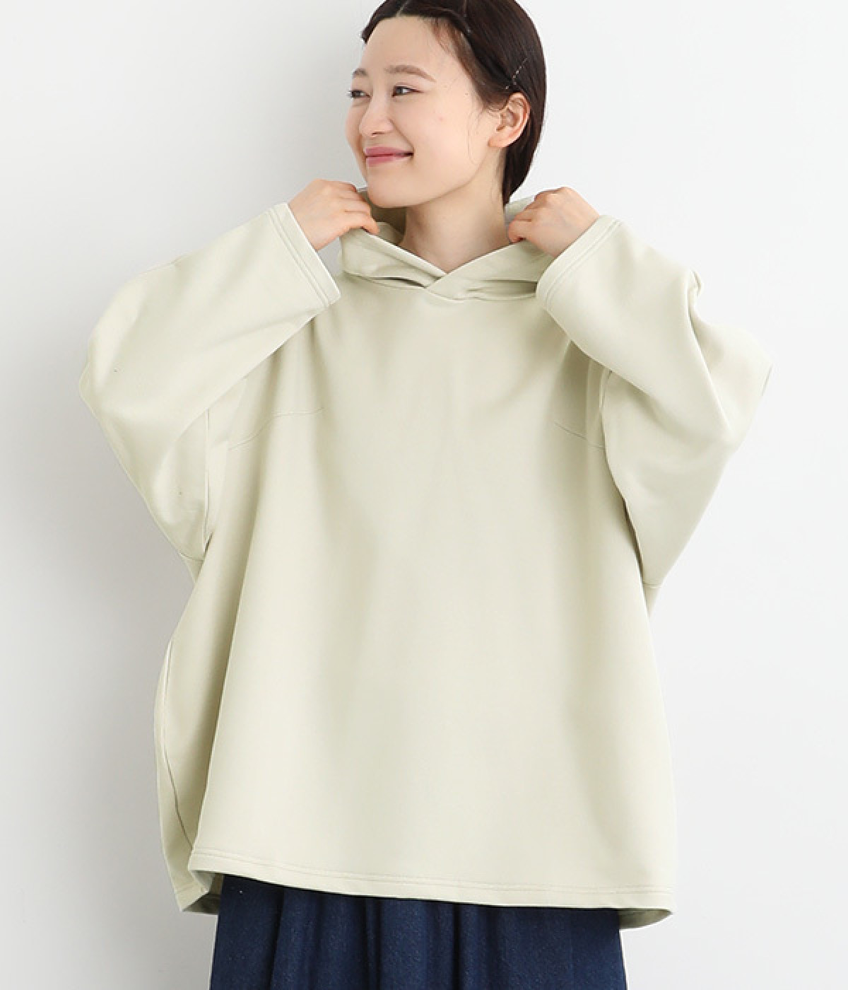 コットンインレイボールパーカ(ライトグレー-ONESIZE)