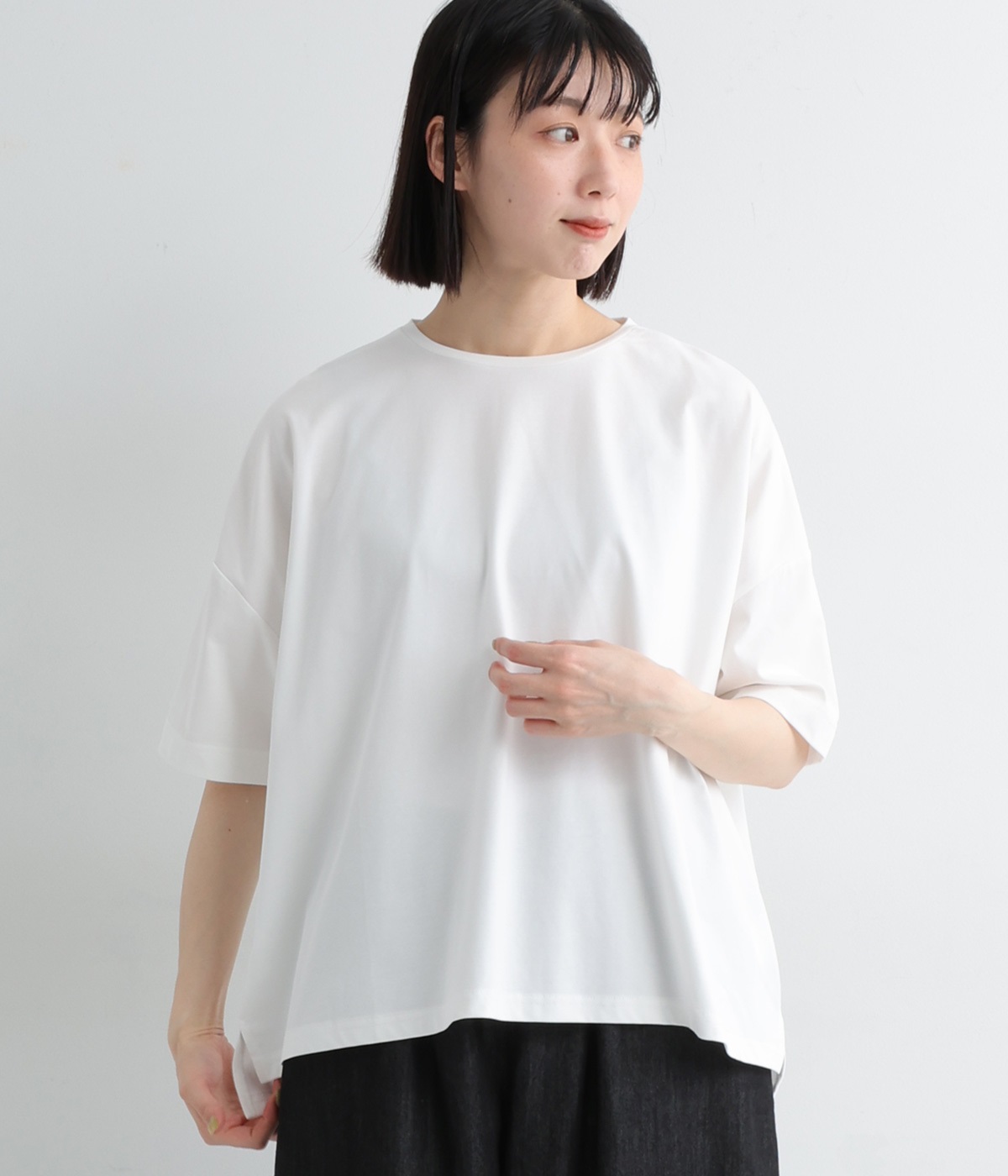 接触冷感コットンソロナジャージプルオーバー(ホワイト-ONESIZE)