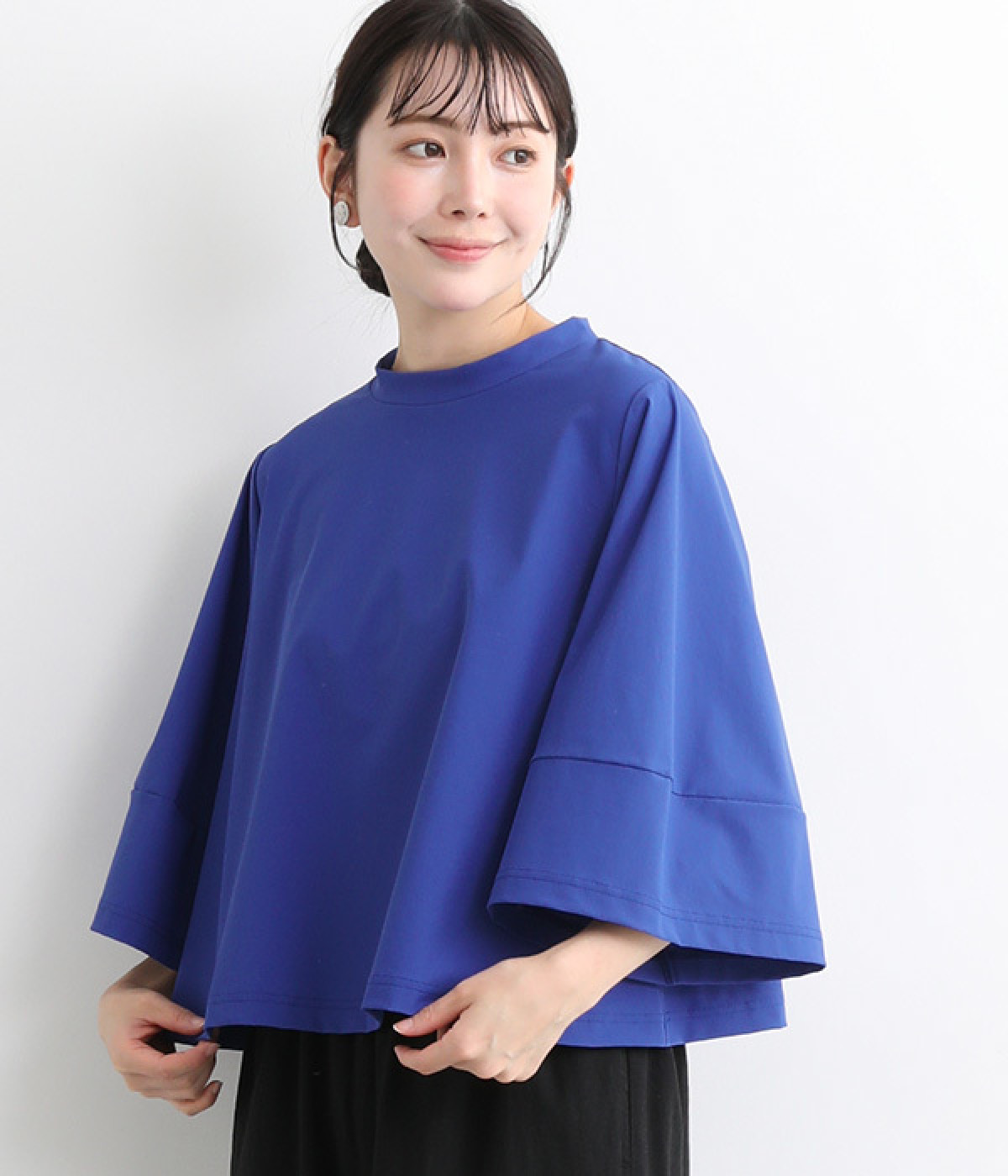 クールトリコットベルスリーブTシャツ(ブルー-ONESIZE)
