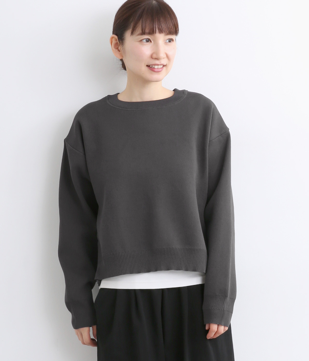 ポンチドッキングニット(チャコール-ONESIZE)