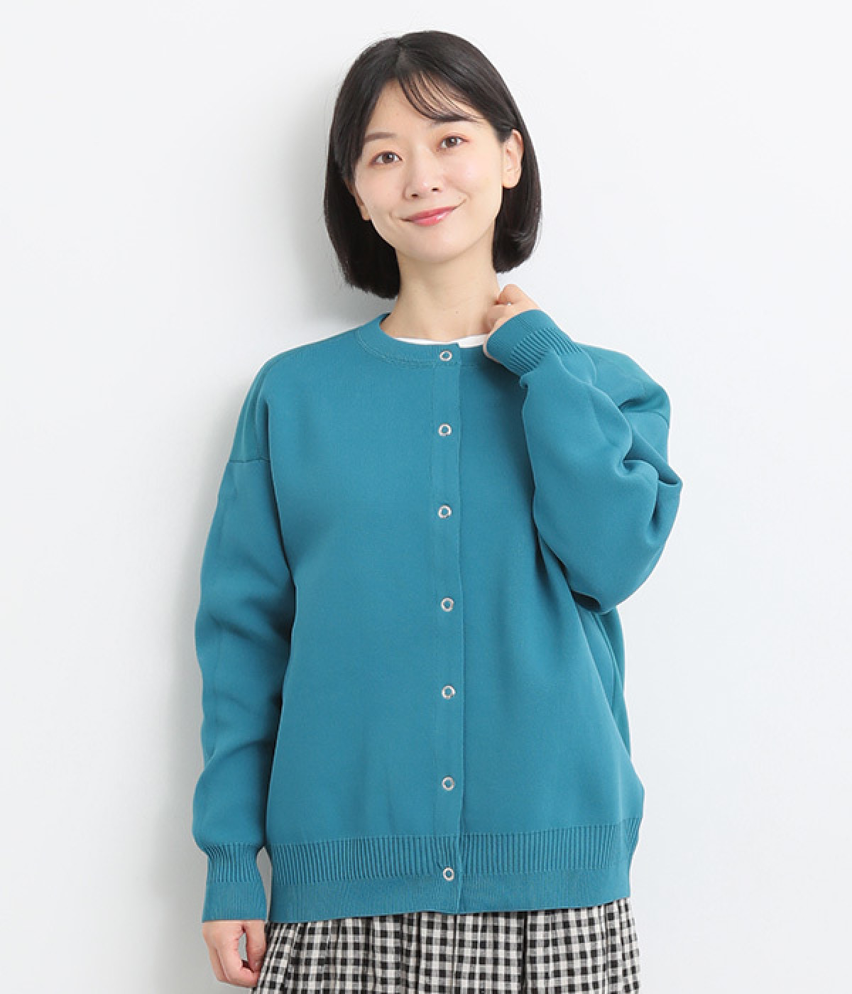 ドッキングニットカーディガン(アオミドリ-ONESIZE)