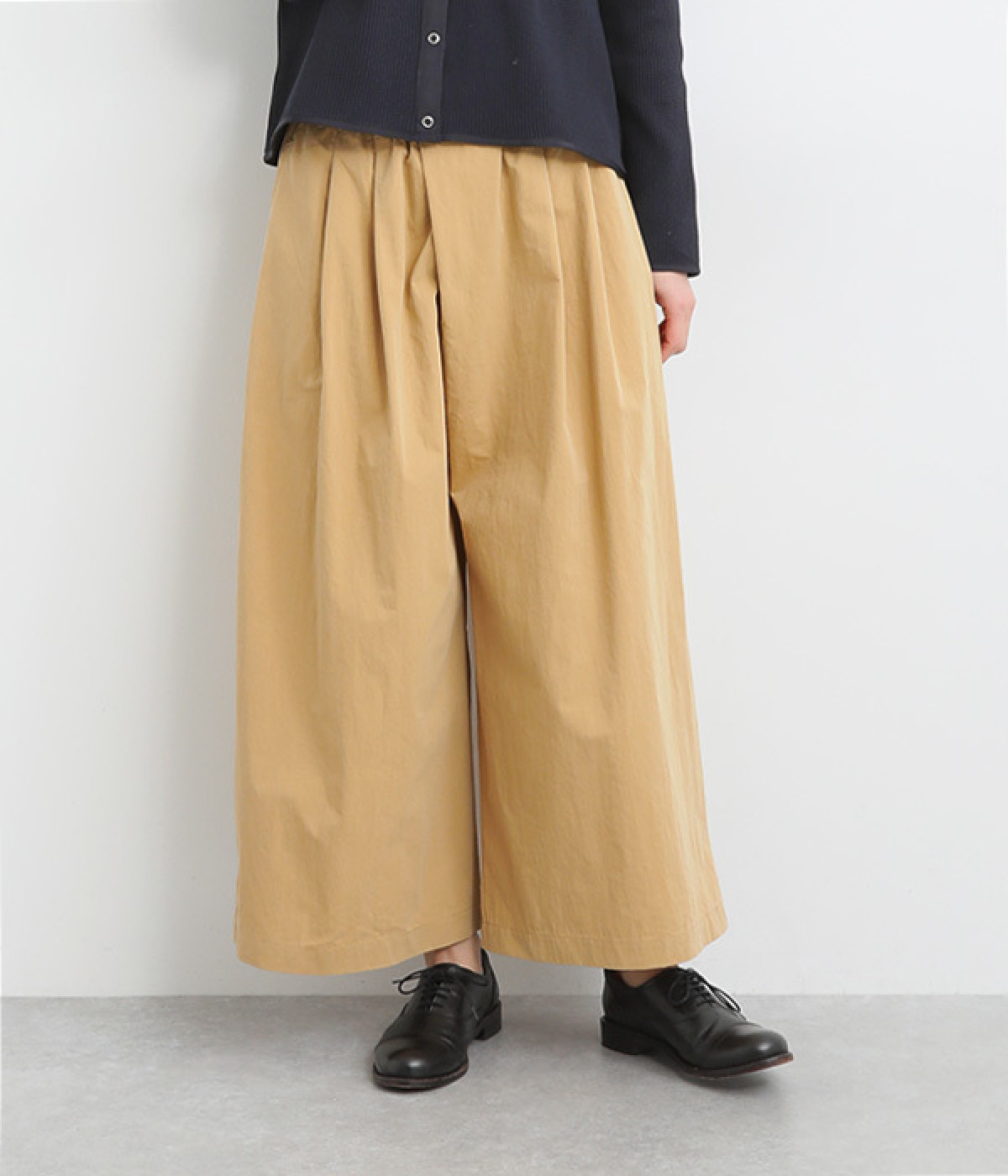 コットンナイロンバイオタックフレア重ねパンツ(ベージュ-ONESIZE)