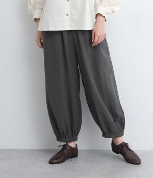 ポリレーヨンナイロン裾ゴムイージーパンツ(チャコール-ONESIZE)