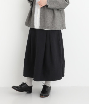 コットンリネンタックバルーンスカート