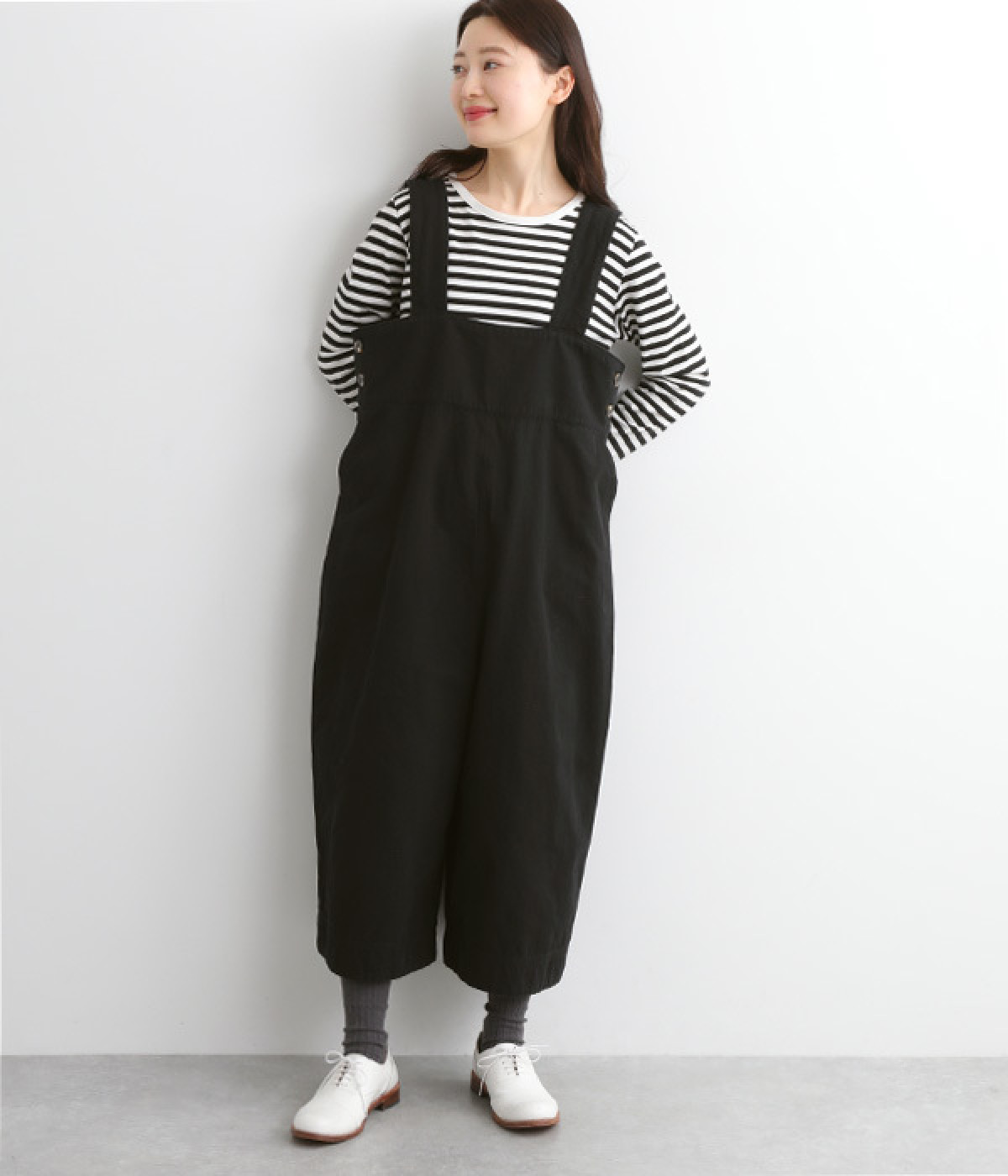 コットンライトキャンバスサロペット(ブラック-ONESIZE)