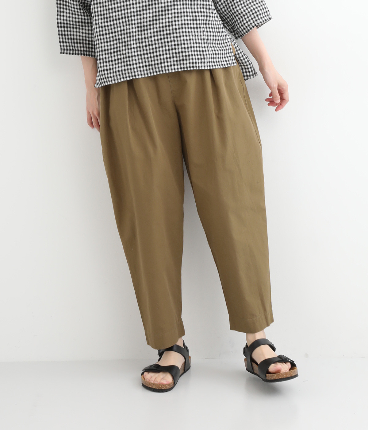 コットンライトウェザーテーパードパンツ(オリーブ-ONESIZE)