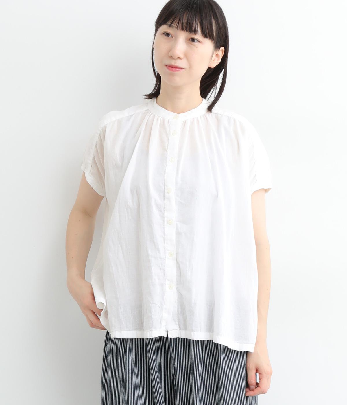 コットンボイル日本製品染ブラウス(シロ-ONESIZE)
