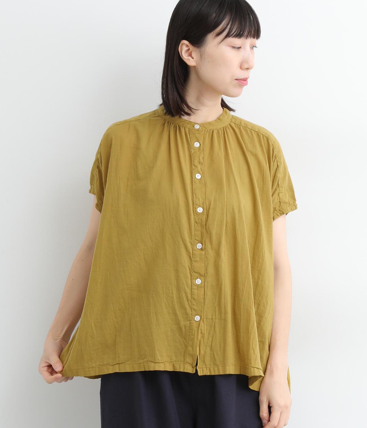 コットンボイル日本製品染ブラウス(マスタード-ONESIZE)