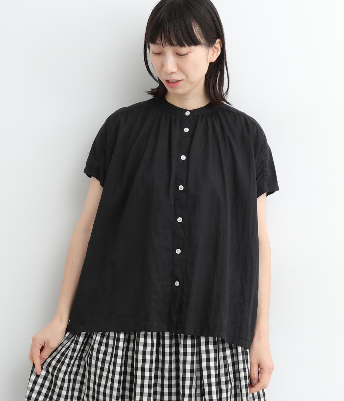 コットンボイル日本製品染ブラウス(クロ-ONESIZE)