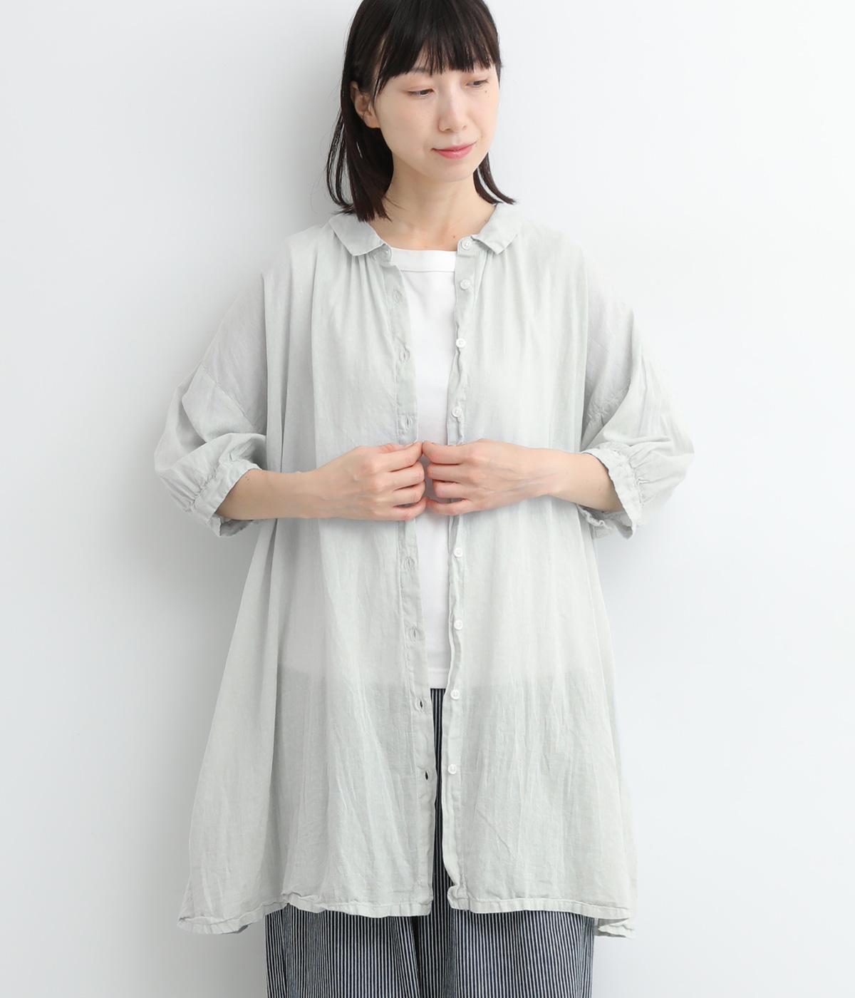 コットンボイル日本製品染2wayチュニック(ライトブルー-ONESIZE)