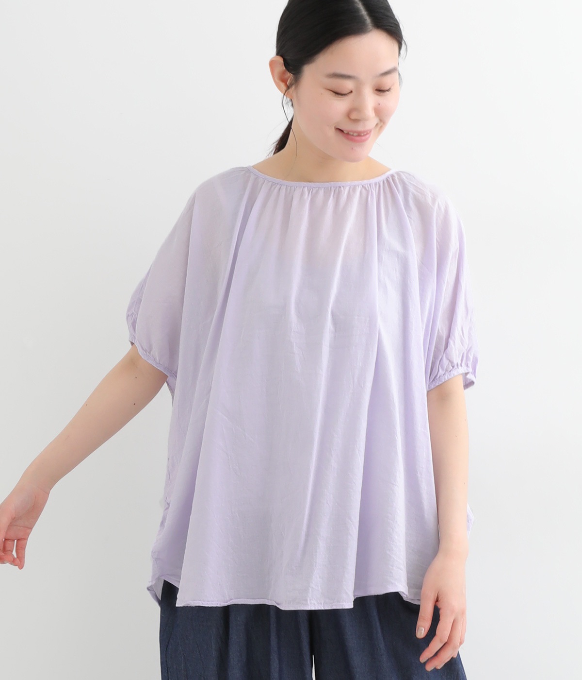 コットンボイル日本製品染め　ドルマンプルオーバー(アメジスト-ONESIZE)
