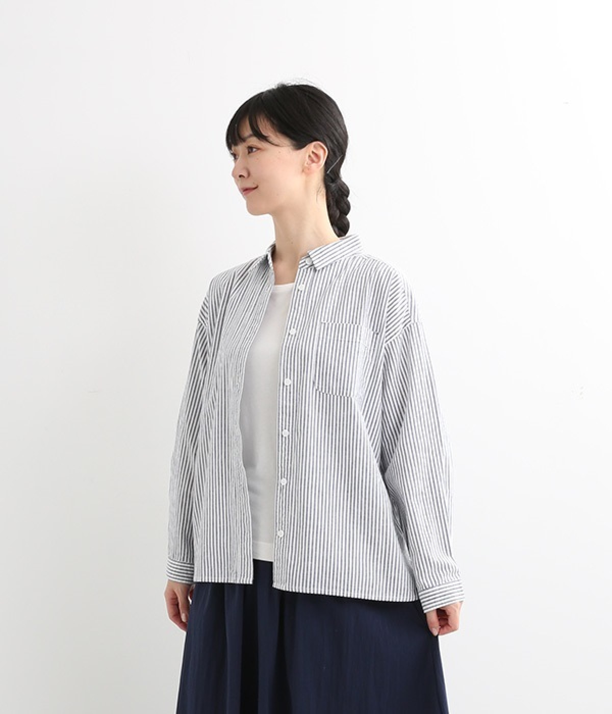 ストライプジャーナルシャツ(ストライプ-ONESIZE)