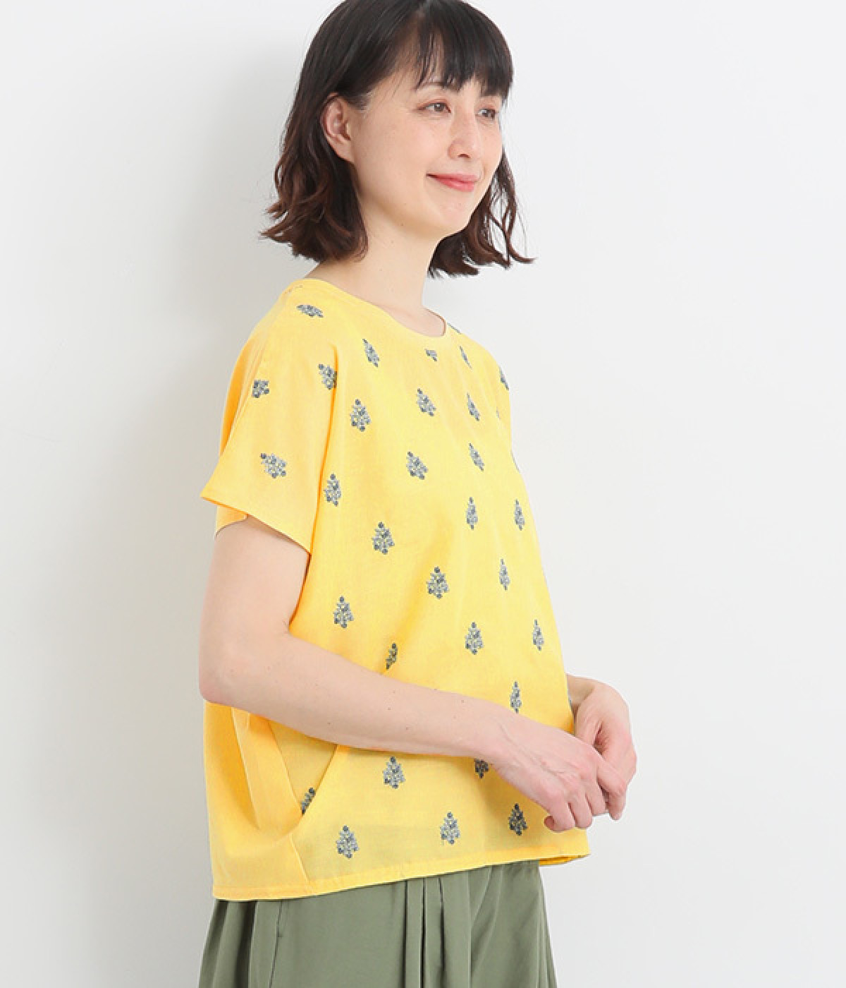 刺繍コモンブーケプルオーバー(イエロー-ONESIZE)