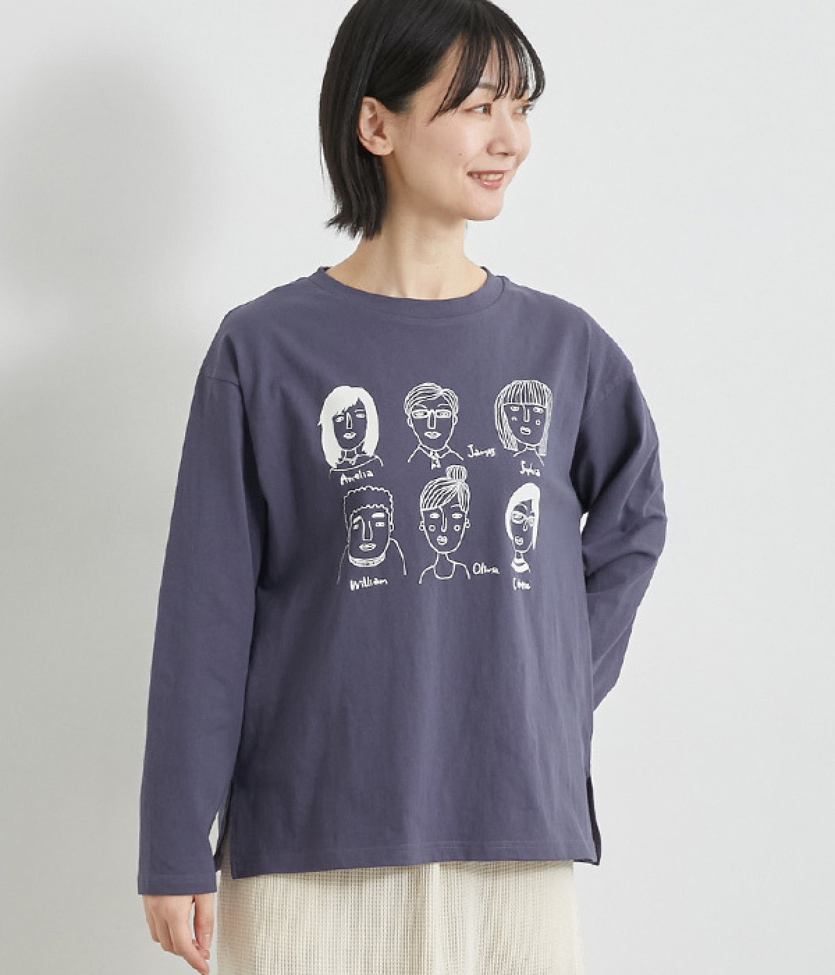 コットン記念撮影イラストプルオーバー(ネイビー-ONESIZE)