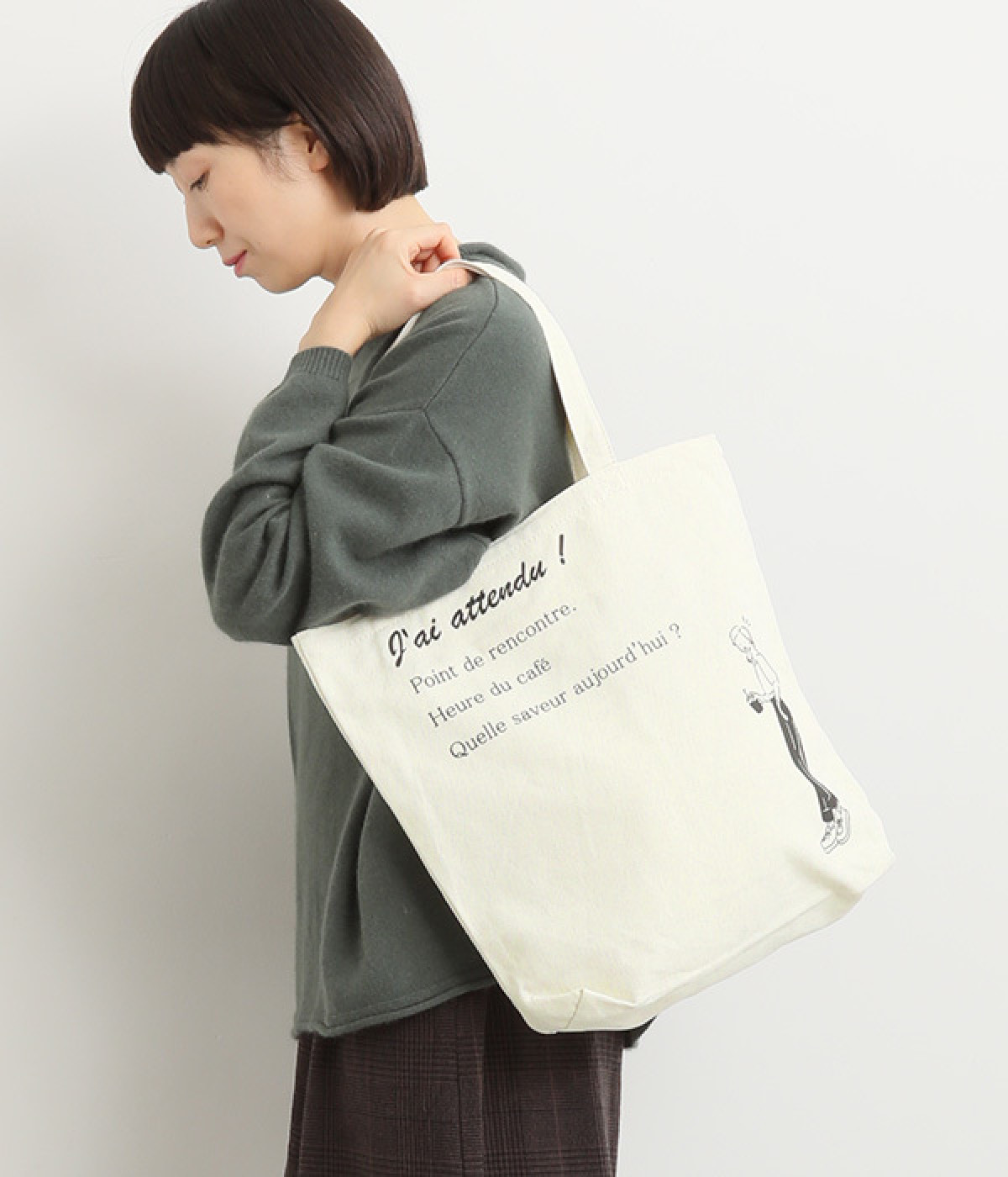 3ポケット付き　プリントトート(キナリ-ONESIZE)