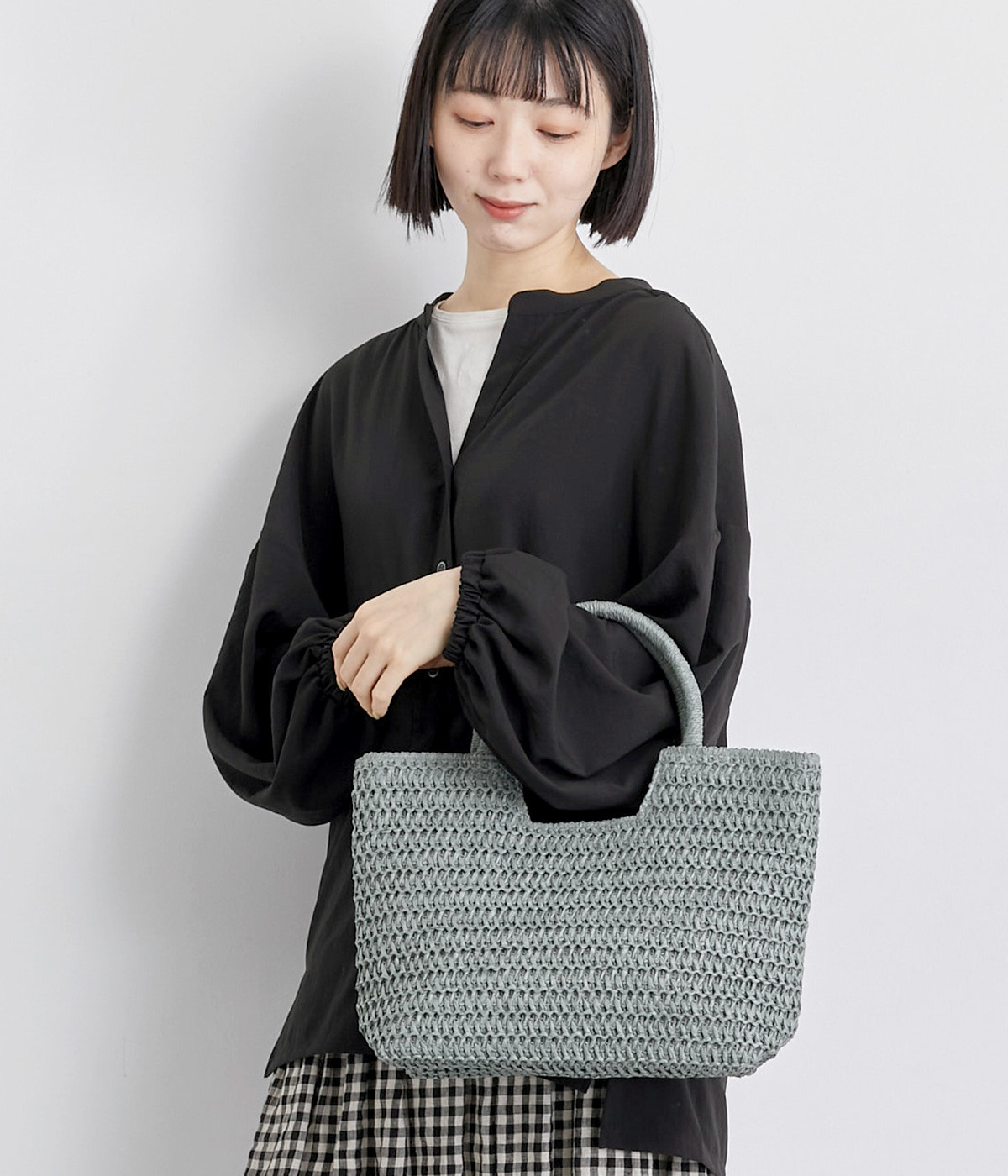 ハンドルペーパー　miniトート(スモーキーブルー-ONESIZE)