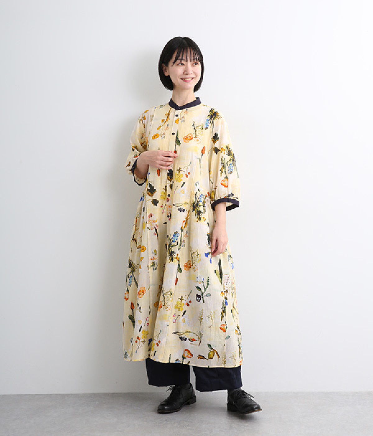 SUPER HAKKA×庄島歩夢｢Plants｣/｢From the story｣プリントワンピース(ベージュ-ONESIZE)