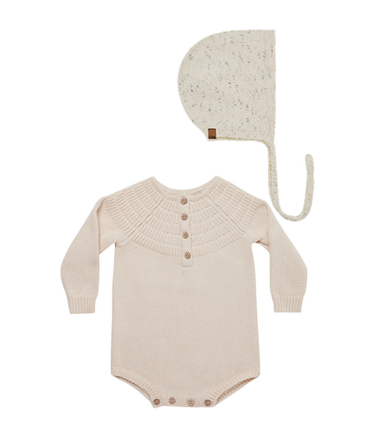 knit dalia romper/knit bonnet(ナチュラル-36)