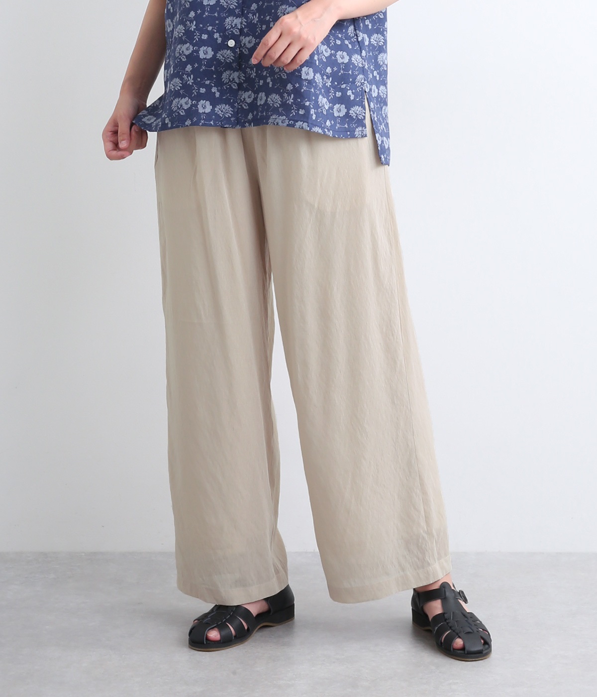 ハイツイストシアーストレートパンツ(オフグレー-ONESIZE)