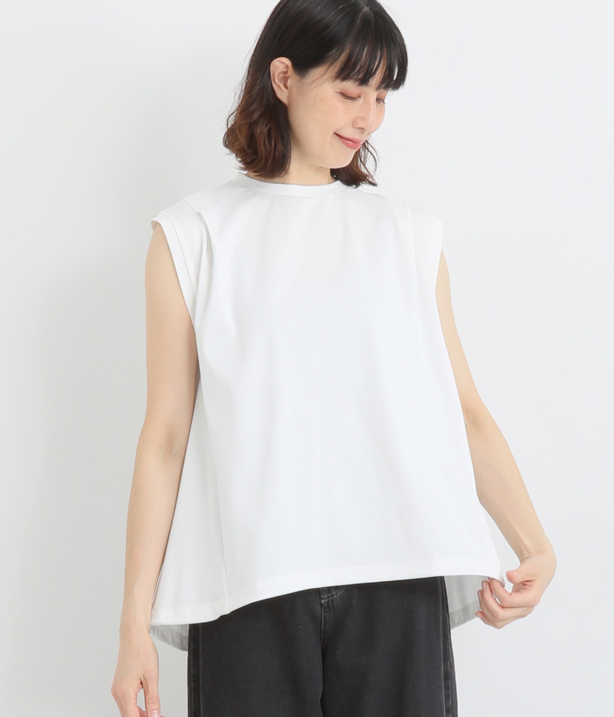 コンパクトスムース吸水速乾裾バルーンフレンチプルオーバー(オフ-ONESIZE)