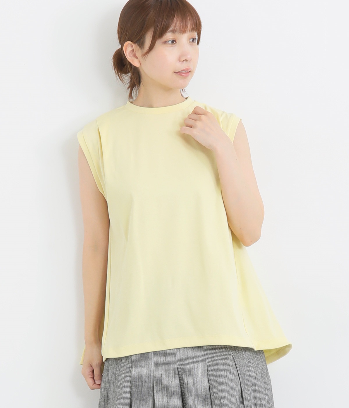 コンパクトスムース吸水速乾裾バルーンフレンチプルオーバー(レモン-ONESIZE)