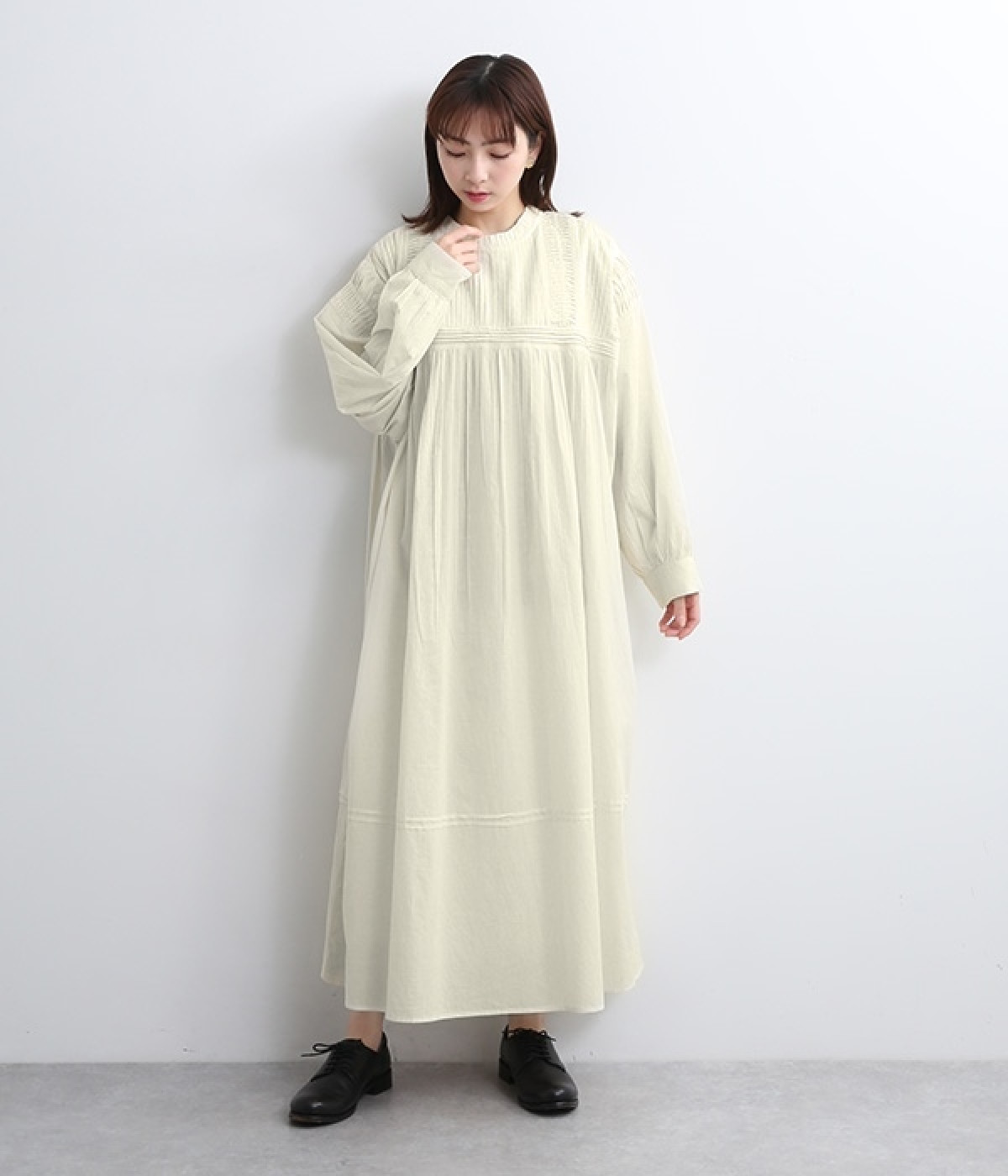 キャンブリック ピンタックワンピース(バーチ-ONESIZE)