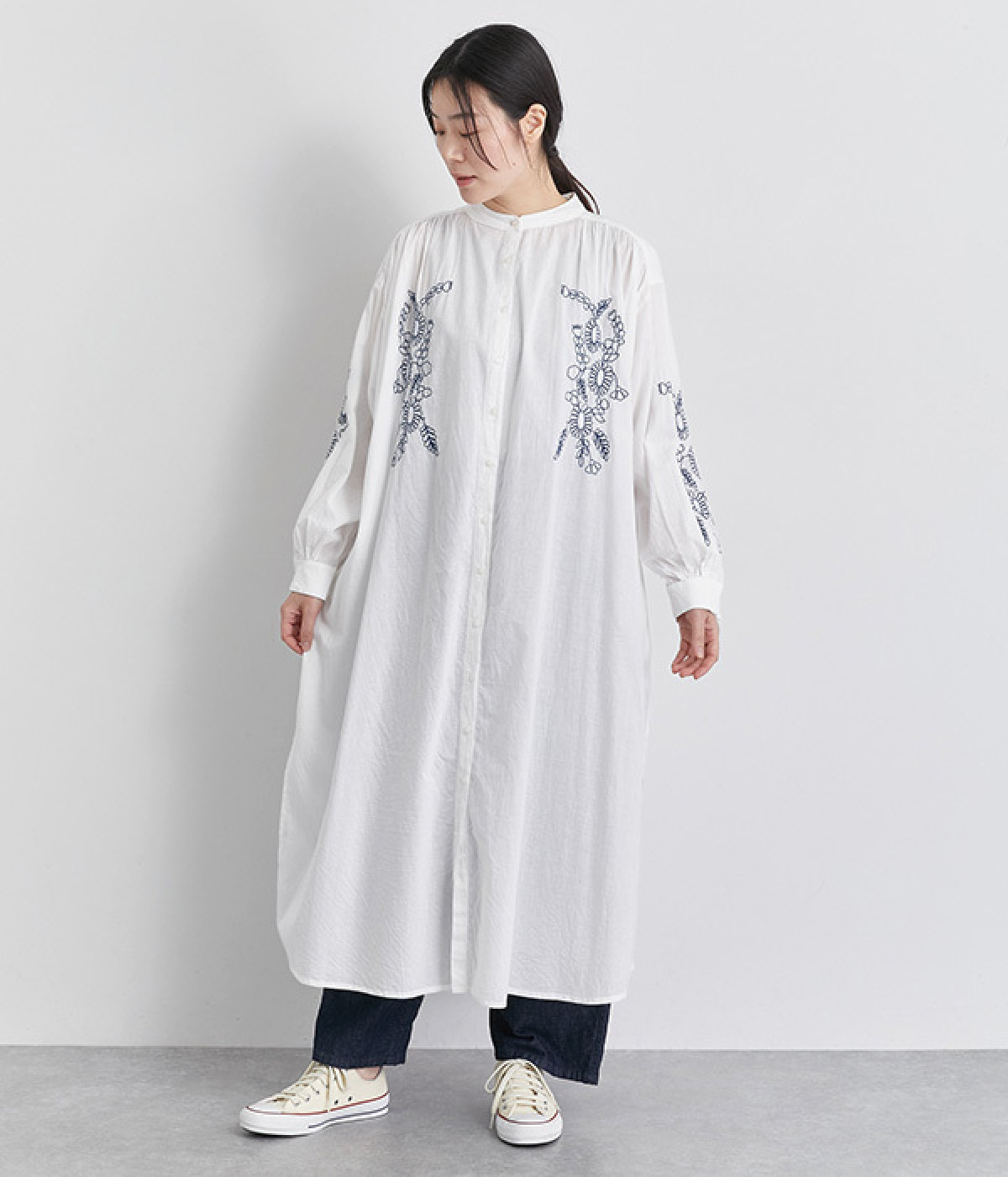 キャンブリック刺繍ワンピース(オフホワイト-ONESIZE)