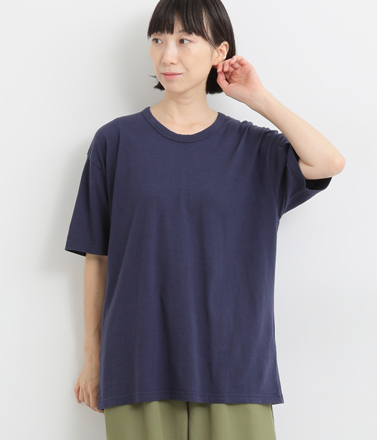 コットンTシャツ(ネイビー-ONESIZE)