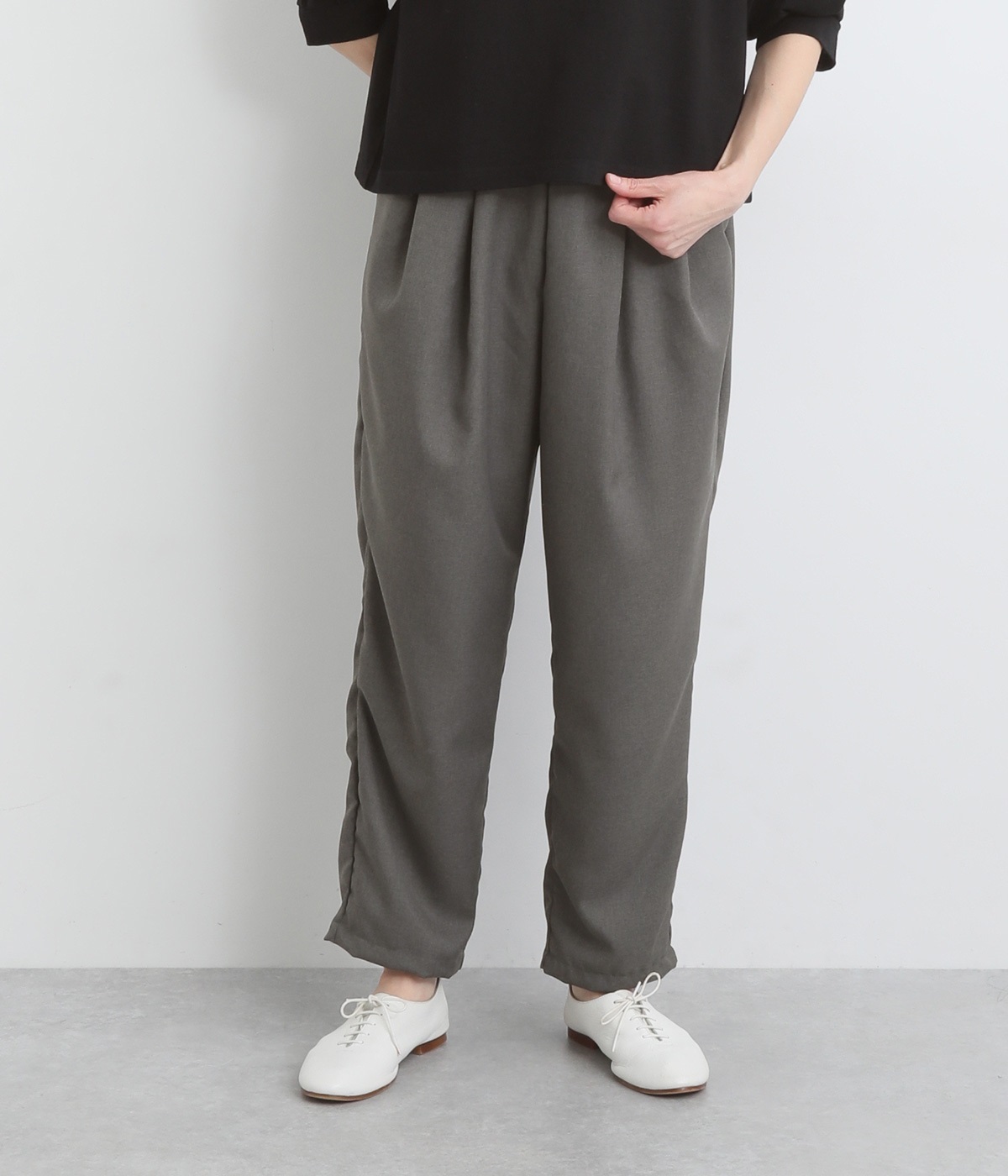 ナチュラルストレッチパンツ(チャコール-ONESIZE)