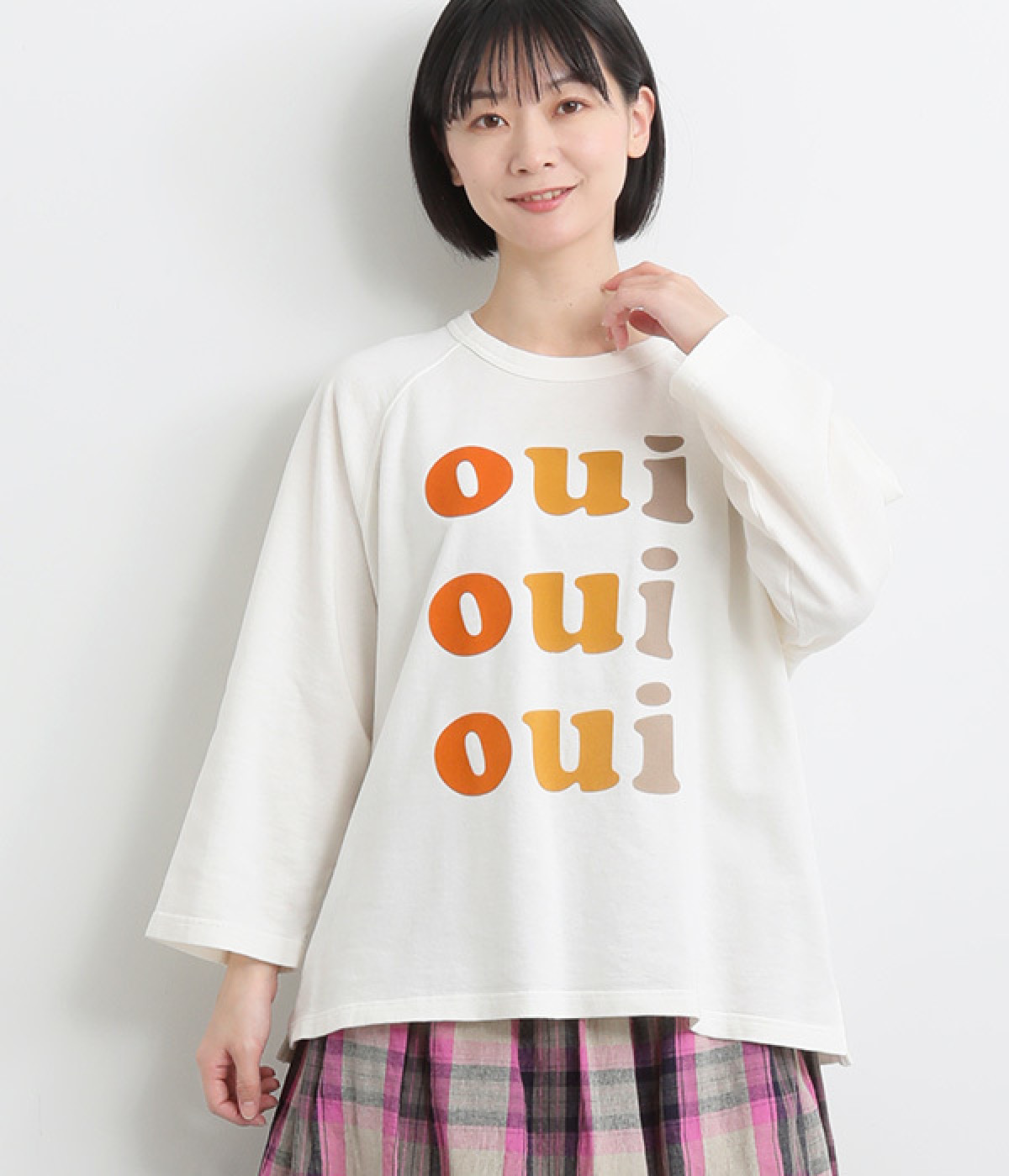 フロッキープリントプルオーバー oui(ホワイト-ONESIZE)